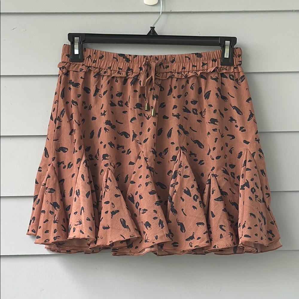 NWT Entro Elastic Waist Ruffled Skater Skort